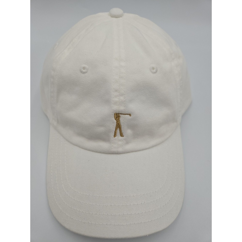 Greyson Mens White Gold Golfer‎ Embroidered Logo Adjustable Strap Back Hat Cap